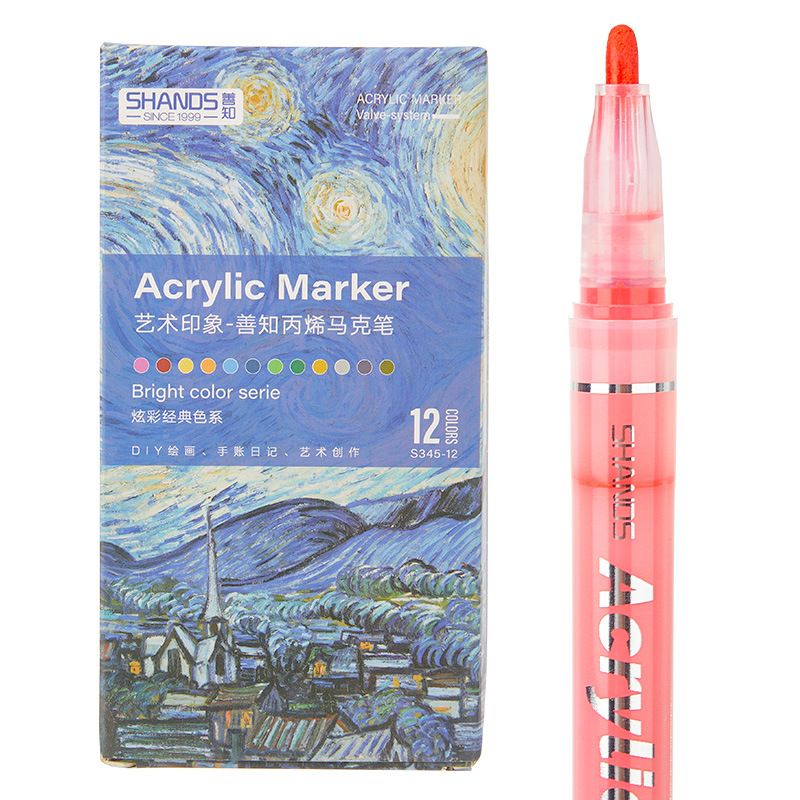 24-Color Acrylic Paint Markers Set - Waterproof, Quick-Drying, Vibrant Colors For DIY Art, Graffiti, Sketching & School Supplies_voghion.com