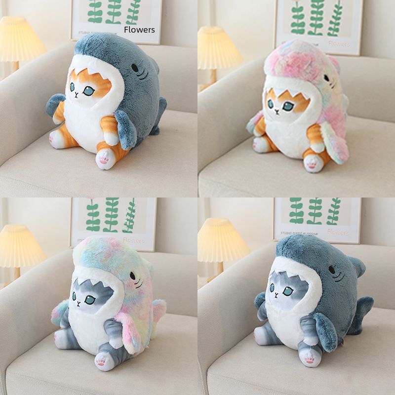 Cute Shark Cat Plush Toy - Soft and Playful_voghion.com