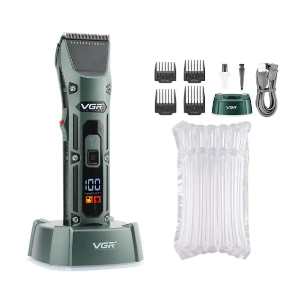 VGR Clipper Professionele draadloze kapper Haarknipmachine Digitaal display Kapseltrimmer voor mannen V-696_voghion.com
