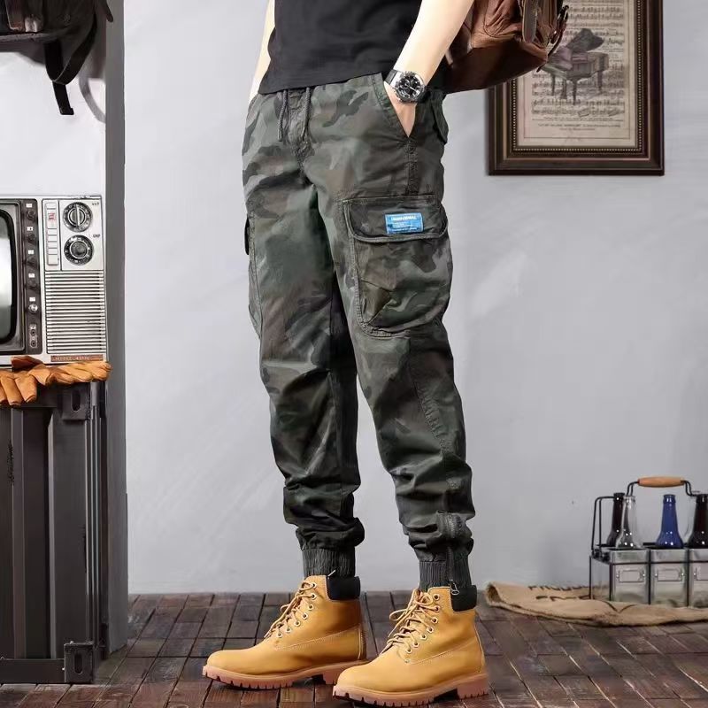 Camouflage Cargohose Herrenhose mit Taschen Mode Lässige lockere konische Hose_voghion.com
