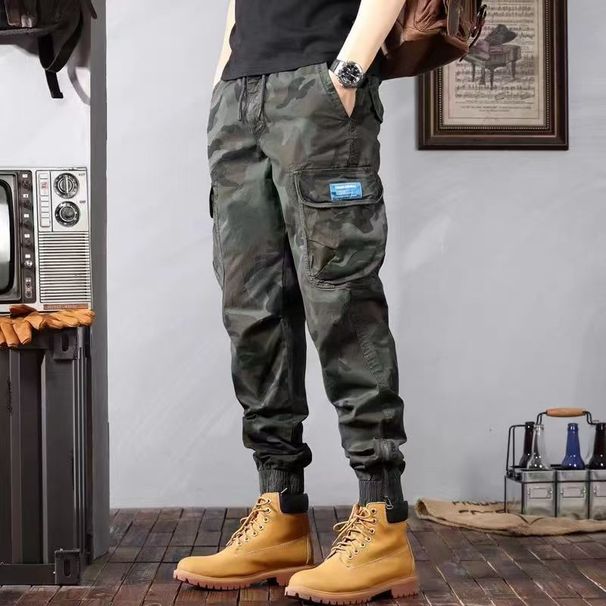 Camouflage Cargohose Herrenhose mit Taschen Mode Lässige lockere konische Hose_voghion.com