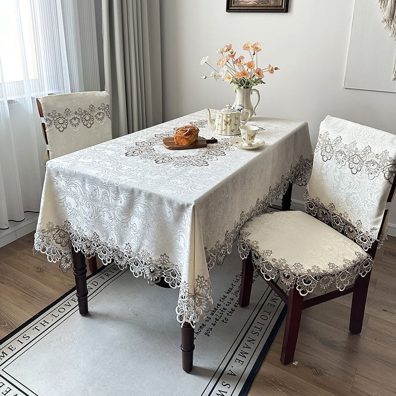 European Style High-end Lace Living Room Coffee Table Cloth Modern Simple Rectangular Luxurious Dining Tablecloth Fabric_voghion.com