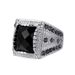 Punk Big Name Hip Hop Punk Rock Fashion Street Ring Naturalny czarny kamień szlachetny Posrebrzany Wykwintny grawerowany pierścień unisex_voghion.com