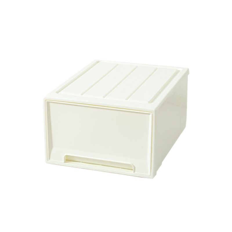 Zestaw modułowych pudełek do przechowywania w szufladach – składany organizer na ubrania, zabawki i akcesoria – oszczędzający miejsce design z białą ramą i przezroczystymi/białymi szufladami_voghion.com