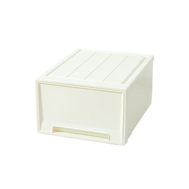 Zestaw modułowych pudełek do przechowywania w szufladach – składany organizer na ubrania, zabawki i akcesoria – oszczędzający miejsce design z białą ramą i przezroczystymi/białymi szufladami_voghion.com