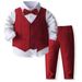 Children's Dress British Style Boy's Suit Style Small And Medium Sized Children's Long Sleeved Shirt Vest Performance Costume Children's Clothing_voghion.com