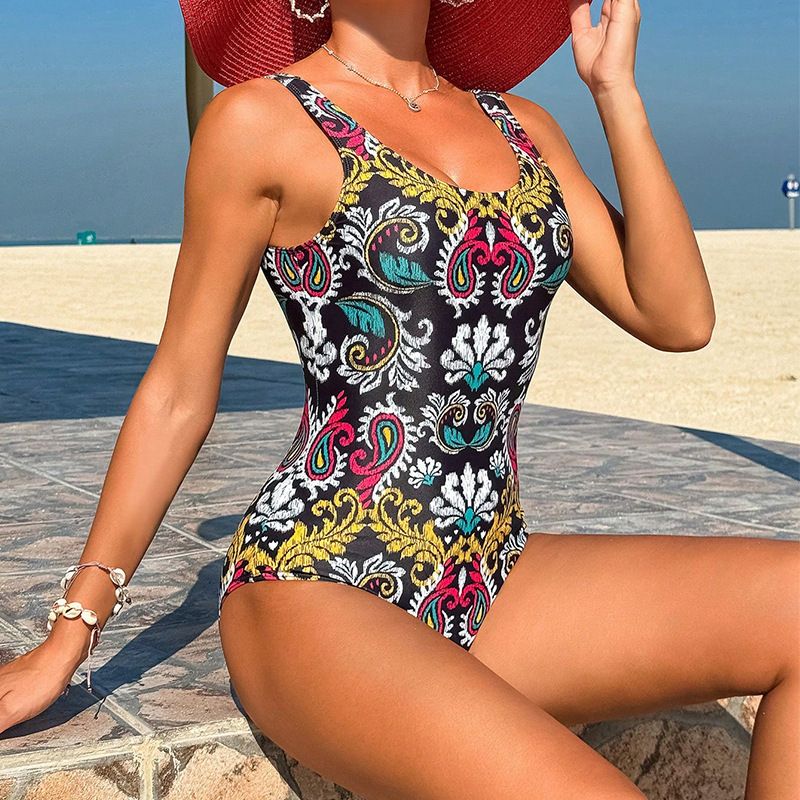 Maillot de bain une pièce amincissant couvrant le ventre imprimé pour femme Maillot de bain sexy à la mode_voghion.com