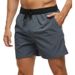 Men's Five Point Shorts, Contrasting Color, Quick Drying Pocket, Drawstring, Loose, Casual, Running, Fitness, Beach_voghion.com