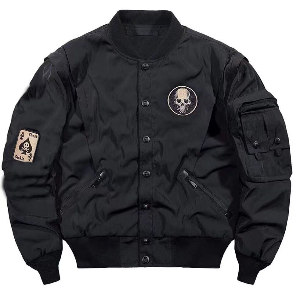 Techwear Varsity Bomber Jackets For Men Skulls Punk God Of Death Embroidery Baseball Jacket Streetwear Hip Hop College Coat Male_voghion.com