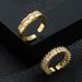 Neuer Ins Style Light Luxury High-End Kupfer Gold Zirkon Geometrischer trendiger rechteckiger offener Ring für Frauen_voghion.com