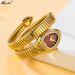 MISSFOX Orologio da donna a carica manuale, elegante e di alta qualità, con testa di serpente intarsiata in oro_voghion.com