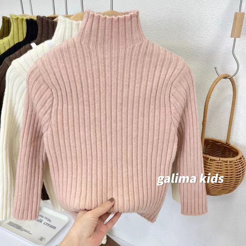 Vêtements pour enfants Pull élégant pour bébé fille 2024 hiver nouveau style fille tempérament à la mode rayé gland pull tricoté tendance_voghion.com