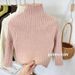 Vêtements pour enfants Pull élégant pour bébé fille 2024 hiver nouveau style fille tempérament à la mode rayé gland pull tricoté tendance_voghion.com