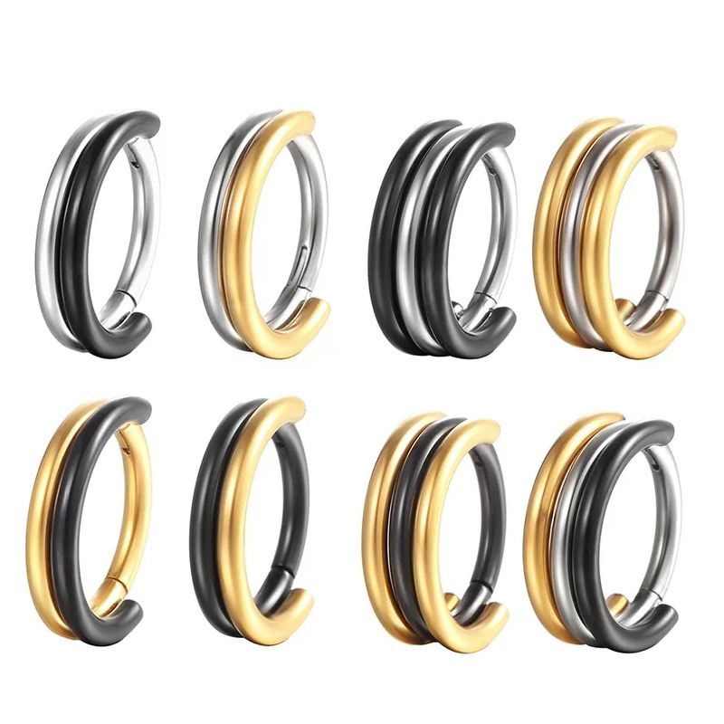F136 Titanium Two-tone Septum Tragus Piercing Nose Ring Hinged Segment Helix 16G Cartilage Earrings Clicker Jewelry for Women Wholesale_voghion.com