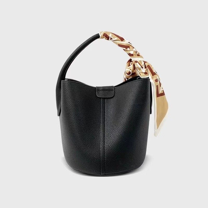 Borsa a secchiello da donna in pelle di mucca, borsa da donna a tracolla singola, nuova, grande capacità, borsa a secchiello semplice diagonale, borsa in pelle portatile_voghion.com