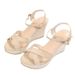 Auntie Style Cross Buckle Rope For Comfortable Summer. New Wedge Sandals With Exposed Toes_voghion.com