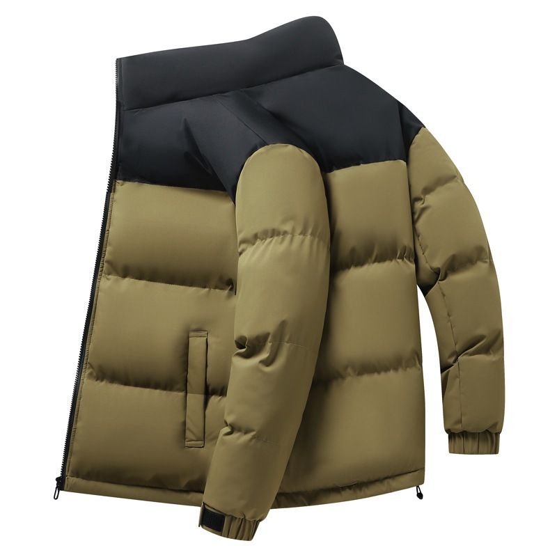Piumino invernale unisex | Cappotto in poliestere spesso dal design coreano con collo alto e tasche con cerniera | Vestibilità oversize_voghion.com