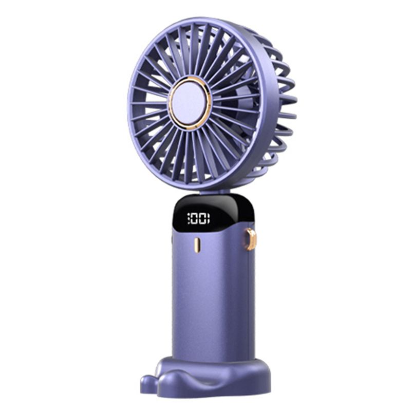 1 set 3000mAh ventilatore portatile con cordino LED display in tempo reale regolabile 5 velocità pieghevole raffreddamento ricaricabile ultra silenzioso ventilatore da tavolo per l'estate_voghion.com