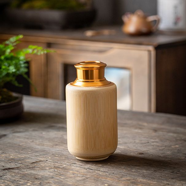 Contenitore per il tè in bambù sigillato fatto a mano in legno in stile cinese Contenitore per il tè in bambù portatile per uso domestico_voghion.com
