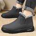 Winter Snow With Fleece Lining, Thickened Versatile Shoes, Cold-Proof And Warm Men's, Large Size Waterproof Cotton_voghion.com