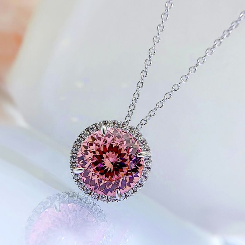 Diamond Necklace Fireworks Pendant Carbon High_voghion.com