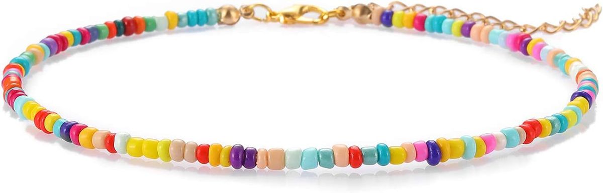 Cavigliera da spiaggia regolabile con catena per piedi alla moda, con cinturino in pelle di serpente, perline a forma di cuore con strass_voghion.com