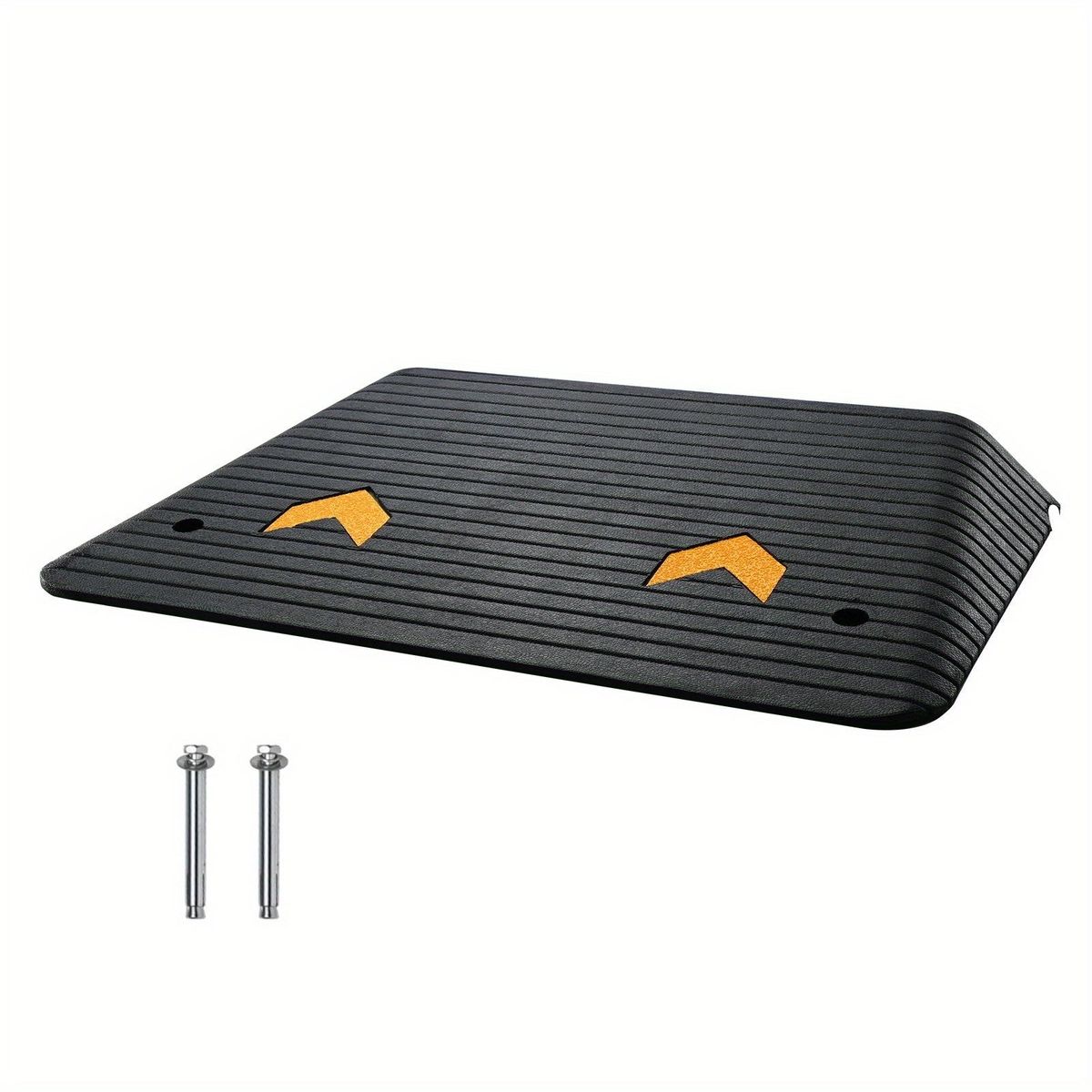 Upgraded 4" Rise Rubber Threshold Ramp With Single Channel | Non-Slip Textured Surface | Heavy-Duty Design Supports 33, 069 Lbs | Ideal For Wheelchairs, Scooters, And Shelf Liners_voghion.com
