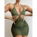 Damenbekleidung Einfarbig Mehrfarbig Mode Bikini Bikini Mesh Langer Rock Dreiteiliger Badeanzug_voghion.com