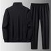 001 New Sports Men Spring Autumn Sweatshirt Straight Pants Running Casual Two-piece Set Plus Size Cardigan Suit Customized_voghion.com