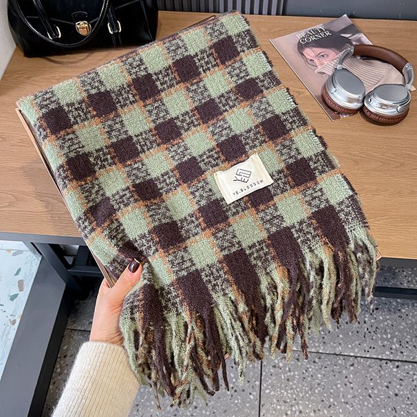 Nuovo prodotto coreano Cashmere a quadri da donna autunno e inverno sciarpa calda ispessita, sciarpa alla moda versatile_voghion.com