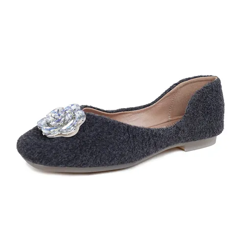 566 Huidong Yixin Da 2025 Scarpe da sposa basse da donna di alta qualità, con punta quadrata, in pelle e suola morbida, rosse, taglia unica, grandi dimensioni_voghion.com