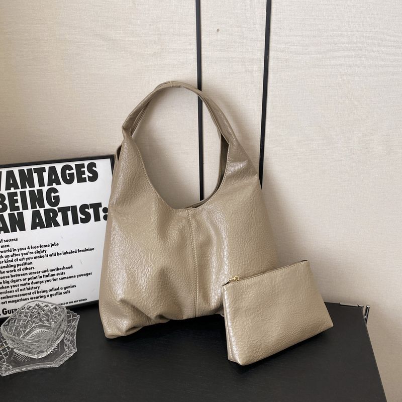 Borsa a secchiello da donna in morbida pelle, con tracolla sottobraccio, di alta qualità, per bambini e mamme, in stile retrò straniero, 2024_voghion.com