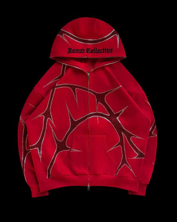 Men's Clothing Men's Printed Hot Diamond Hooded Cardigan With Full Zipper, Loose Fitting Men's And Women's Fashion Label Hoodie Jacket_voghion.com