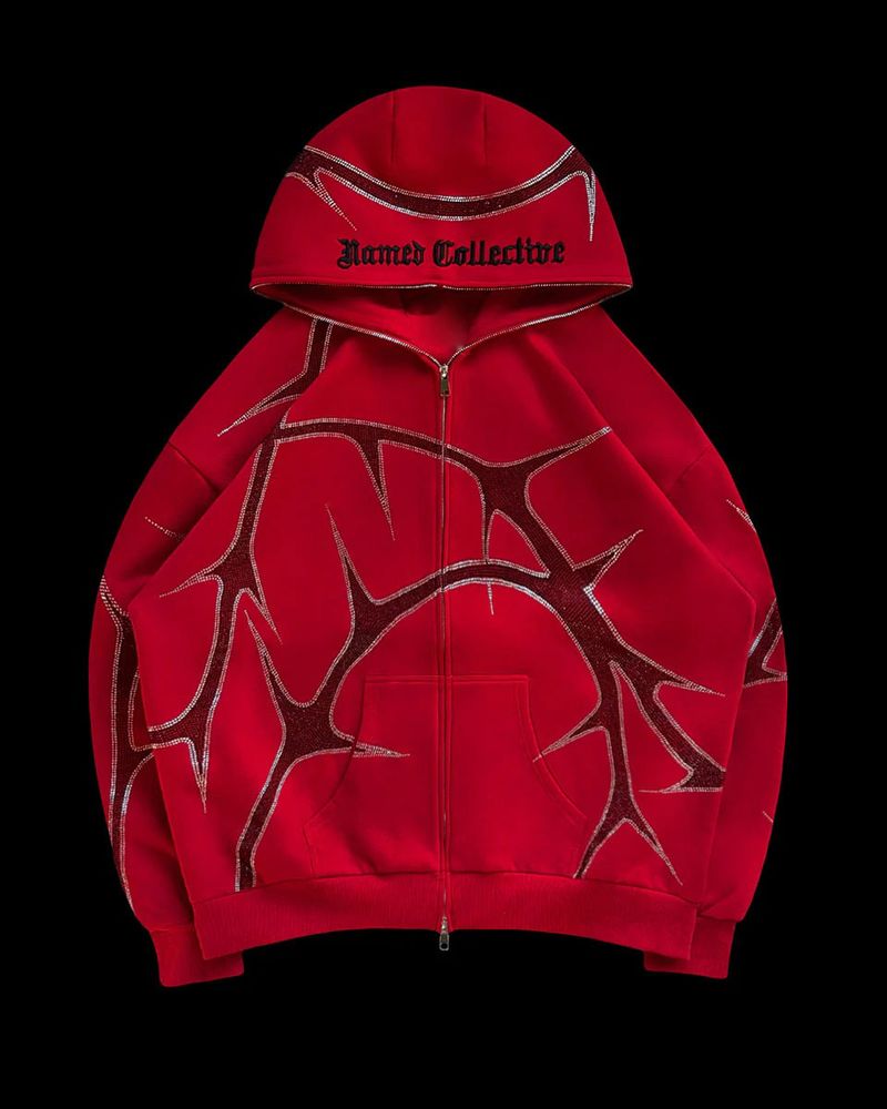 Herrenbekleidung Bedruckte Hot Diamond-Kapuzenjacke für Herren mit durchgehendem Reißverschluss, locker sitzende Kapuzenjacke mit Modelabel für Herren und Damen_voghion.com