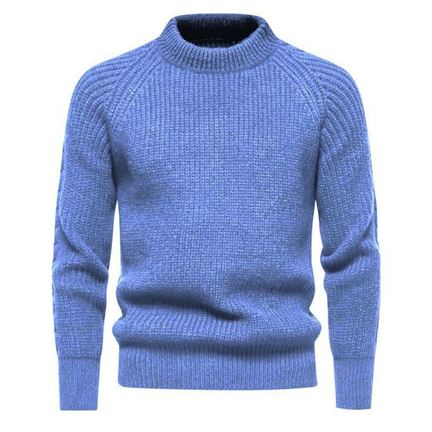 Herrenbekleidung Retro Dicker Pullover Herren Vintage Strickpullover Winter Warm Dicker Zopfmuster Pullover Retro Stil Lässiger Rollkragenpullover Wollmischung_voghion.com