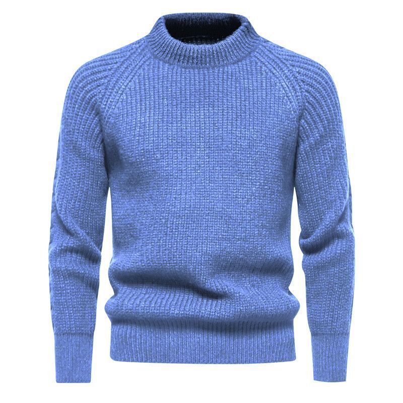 Pull épais rétro pour homme, pull vintage en tricot pour homme, pull chaud et épais en laine mélangée, style rétro, décontracté, col roulé_voghion.com