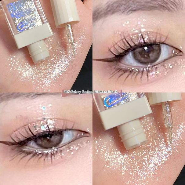 Sombra de ojos líquida Gege Bear con lentejuelas de perla y purpurina en polvo para dormir, sombra de ojos con gusano de seda, maquillaje líquido iluminador para lágrimas._voghion.com