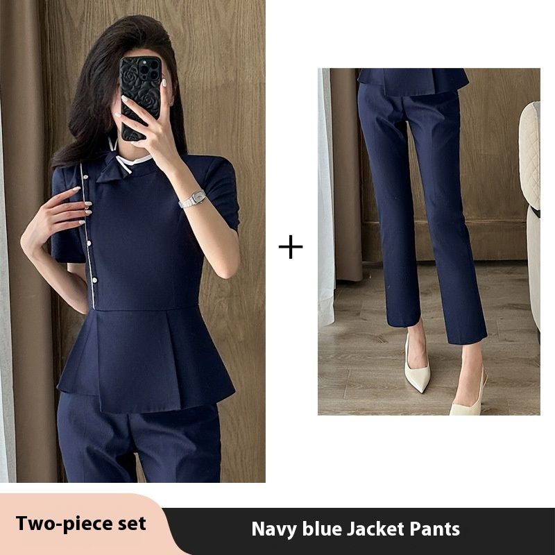 High End Suit Set, Women's Summer Professional Temperament, Jewelry Store, Hotel Reception, Workwear, Beauty Salon_voghion.com
