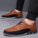 Herren Brogue Lederschuhe Business Casual Oxford Schuhe mit bequemer Sohle_voghion.com