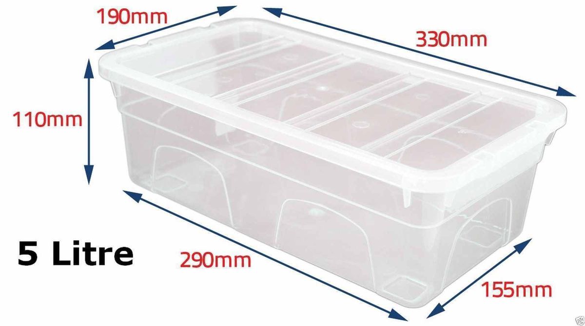 Clear Plastic Storage Box Boxes With Lids UK BRITISH MADE Home Office Stackable_voghion.com