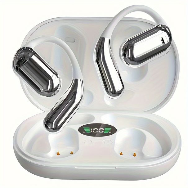 Nya Sports Trådlösa hörlurar med hög ljudkvalitet, Trådlösa 5.4 hörlurar med öronkrokar, Sports 50H hörlurar, Trådlösa hörlurar_voghion.com