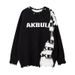 AK Men's Clothing Autumn Winter New Long Sleeve Trendy Brand High Street Irregular Patchwork Frayed Embroidered Letter_voghion.com