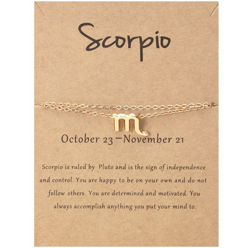 12 Sign Zodiac Cards INS Style Simple Anklets_voghion.com