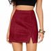 2024 Women's Suede Wrapped Hip Short With High Waist Zipper, Autumn And Winter Sexy A-line Solid Color Skirt_voghion.com
