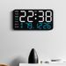 Reloj de pared digital LED moderno con pantalla de temperatura, calendario y alarma. Diseño sin marco para sala de estar, dormitorio y oficina._voghion.com