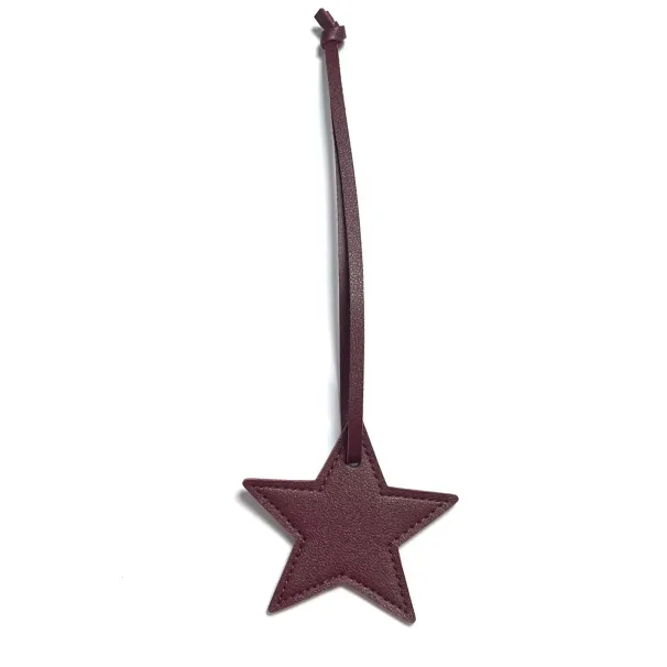 Free Custom Initals Leather Five-Pointed Keychain Car Key Star Decoration Pendant Bag Accessories 250224_voghion.com