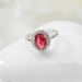 Simulated Pink Tourmaline For Women Live New Elegant Colorful Diamond Oval Zircon Ring_voghion.com