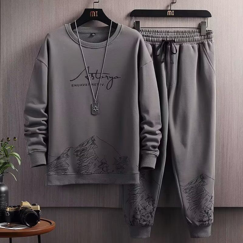 Men's Clothing Sports suit for men, spring and autumn style, loose and handsome teenagers' autumn casual men's wear, a set of matching_voghion.com