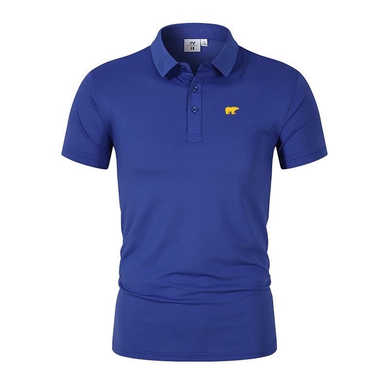 Tricou polo casual și confortabil, la modă, cu rever și broderie cu urs polar, nou în tendințe de vară_voghion.com