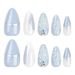 Wearing Nail Plates Wholesale of Finished Products Cold Color Series 3D Water Droplet Shell Nail Art Almond Shaped False Nails_voghion.com